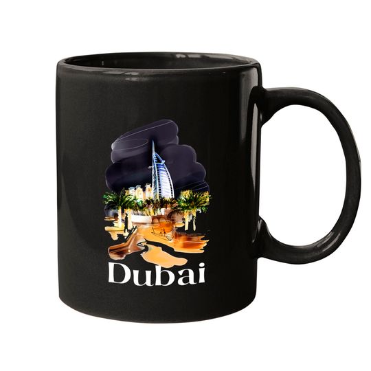 Dubai UAE Mugs - Souvenir Painting City of Dubai Mug