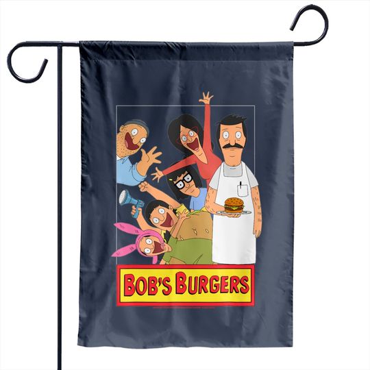Bob's Burgers Family Shot & Teddy Logo Garden Flags