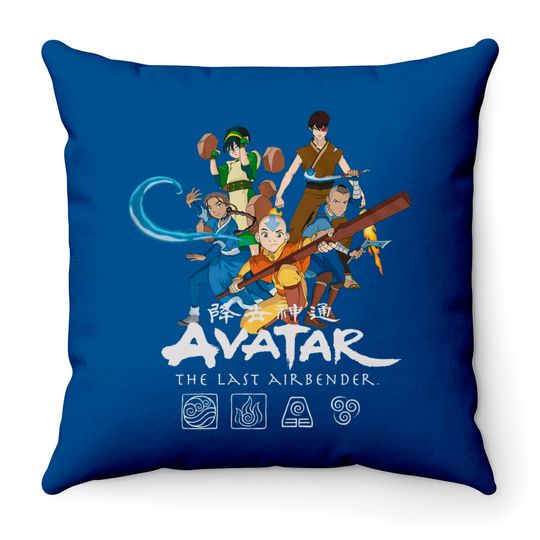 Graphic Throw Pillow Avatar The Last Airbender Mens Throw Pillow - Avatar The Last Airbender Throw Pillows - Mens Throw Pillows