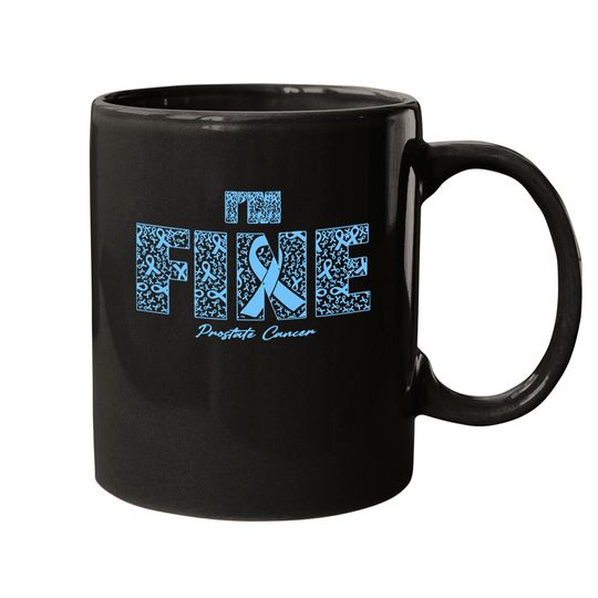 Prostate Cancer Awareness Prostate Cancer Awareness Fine Ribbons - In This Family We Fight Together Mugs