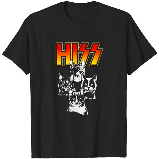 Hiss Kiss Cats Funny Classic Rock T Shirt