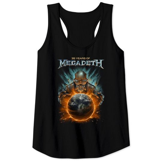 Vintage 35 Years Of  Megadeth Tank Tops, Megadeth Tee, Shirt For Megadeth Fan, Streetwear, Music Tour Merch, 2022 Band Tour Shirt