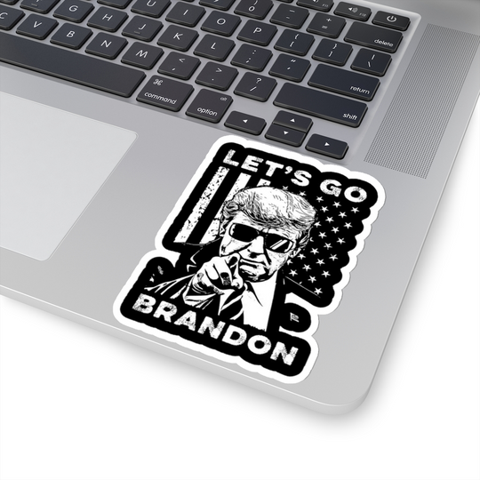 Lets Go Brandon Trump And America Flag - Lets Go Brandon - Sticker
