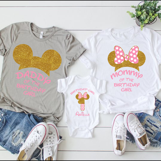 Minnie Mouse Birthday T-shirt, Disney Family Matching Shirts, Custom Minnie Mouse Birthday Tees