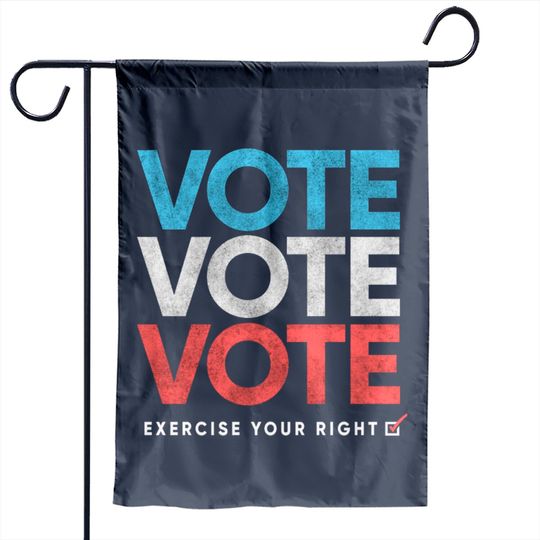 Retro Distressed Vote Garden Flags, Exercise Your Right - Vote - Garden Flags