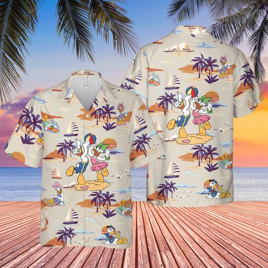 Daisy And Donald Duck Tropical Hawaiian Shirt