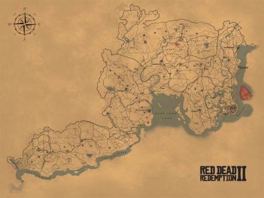 Red Dead Redemption 2 Map - Red Dead Redemption 2 - Posters and Art Prints