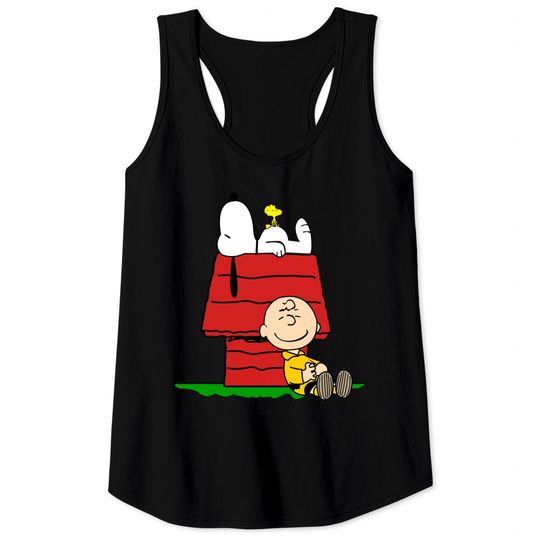 Snoopy Woodstock and Charlie Brown take a nap - Snoopy - Tank Tops