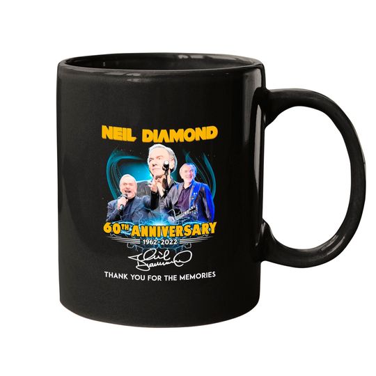 Neil Diamond 60th Anniversary 1962-2022 Signatures Mugs, Neil Diamond Fan Gifts, Neil Diamond Vintage