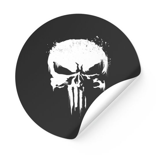 Marvel Punisher Streaked Skull Symbol Stickers