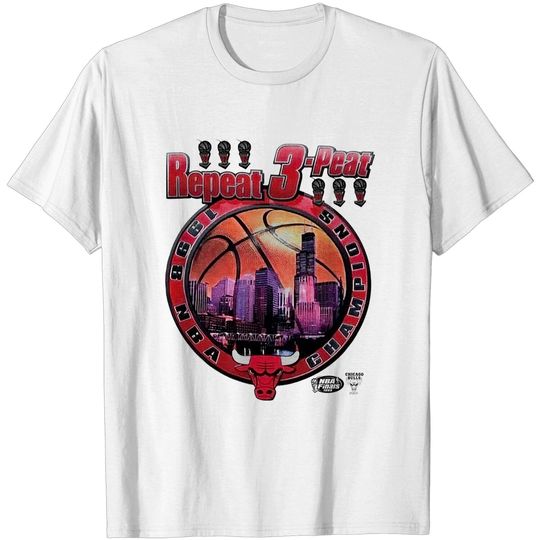 Vintage 1998 Chicago Bulls Repeat 3-peat Champions T-Shirt, Chicago Bulls Basketball Team Lover
