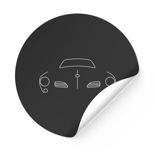 Karmann Ghia outline graphic (white) - Cars - Stickers