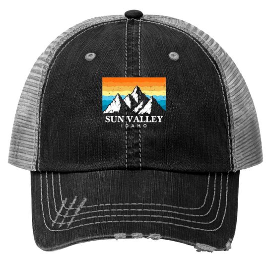 Vintage Sun Valley Idaho Mountain Hiking Souvenir Trucker Hats