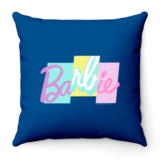 Barbie Panel Logo Throw Pillows Throw Pillows
