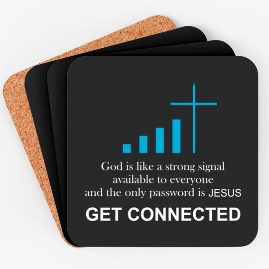 Catholic Priest | Funny Gift | Get Connected Cross Coasters