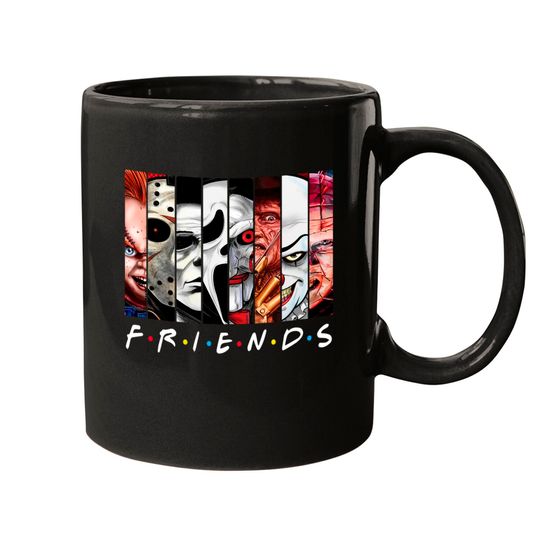 Friends Style Horror Movie Characters Art Mugs