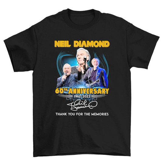 Neil Diamond 60th Anniversary 1962-2022 Signatures T-Shirt, Neil Diamond Fan Gifts, Neil Diamond Vintage