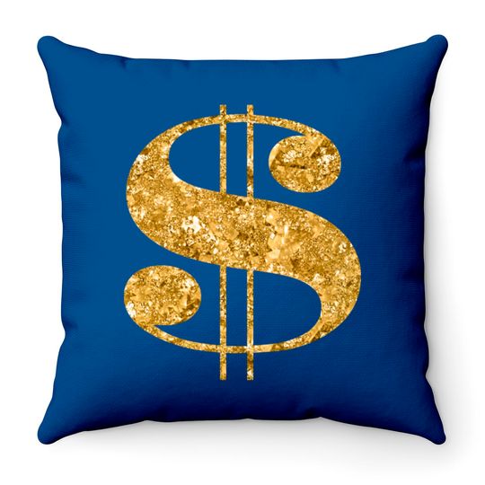 $ Dollar sign, symbol Throw Pillows