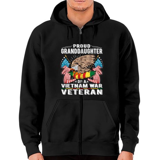 Proud Granddaughter Of Vietnam Veteran Military Ve Zip Hoodies