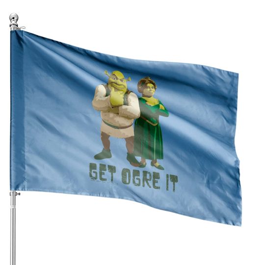 Shrek Fiona Shrek Get Ogre It Text Poster House Flags