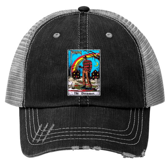 Freddy Krueger The Dreamer Vintage Trucker Hats, Halloween Trucker Hat, Horror Movies Trucker Hat