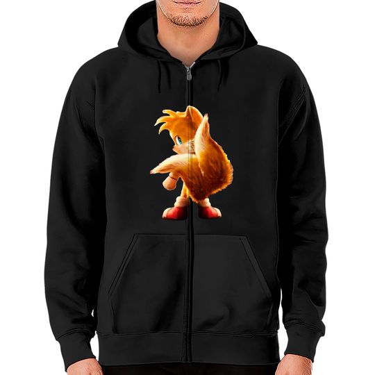 Sonic 2 Tails Movie Character Zip Hoodies