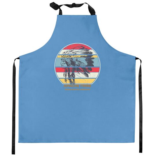 Apache Tribe Native American Indian Proud Retro Sunset - Apache - Kitchen Aprons