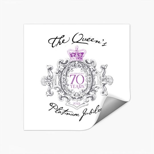 British Queen Platinum Jubilee 70 Years Stickers, Queen Jubilee 2022 Stickers, Platinum Jubilee Stickers, Queen Elizabeth Stickers, British Royal Family