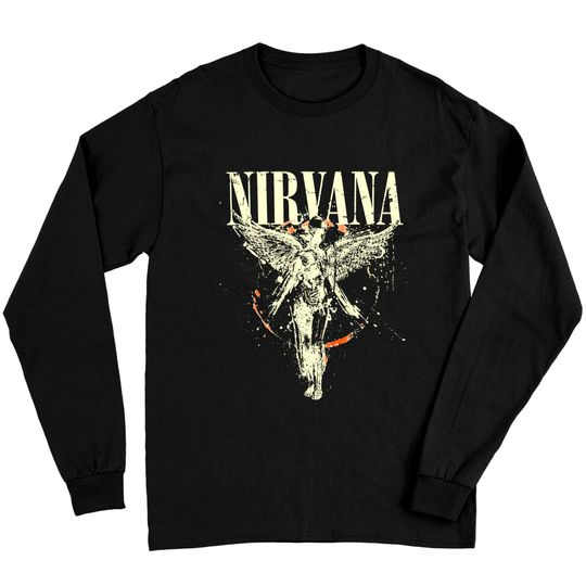 New Nirvana In Utero Album 1993 Grunge Black Vintage Long Sleeves