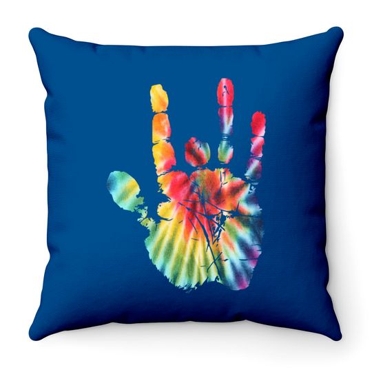 Tie Dye Jerry Garcia Hand - Grateful Dead - Throw Pillows