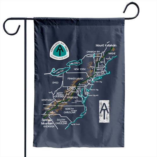 Appalachian Trail Hiking Map Garden Flags