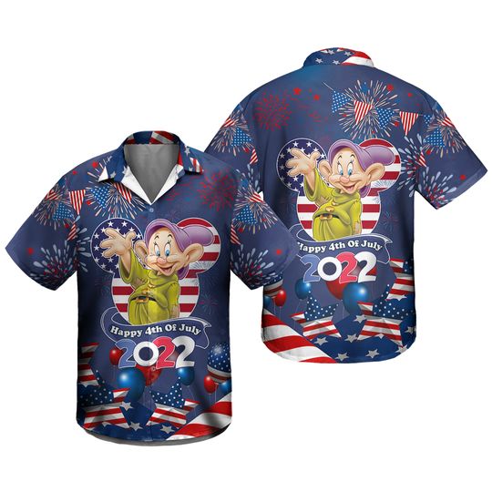 Dwarfs 4th July American Flag Hawaii shirt