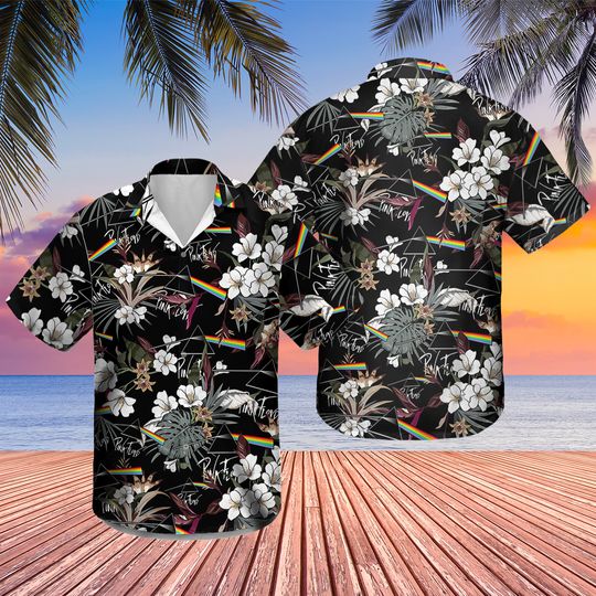 Pink Floyd Pocket Hawaiian Shirt, Rock Music Button Up Shirts