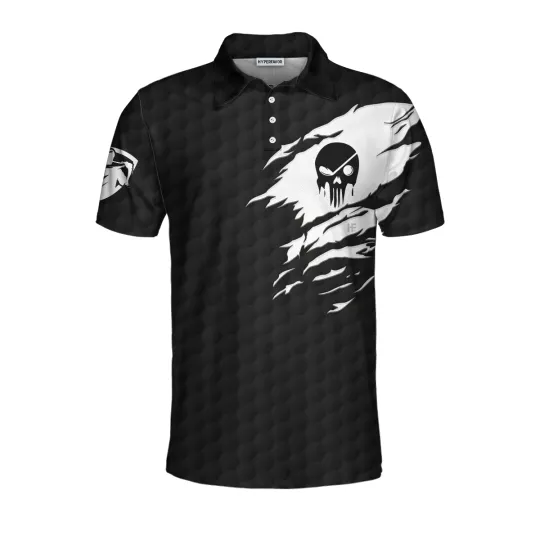 I'm A Golf Pro Golf Polo Shirt, Black And White Skull Golf Shirt For Men, Basic Golf Sayings Shirt