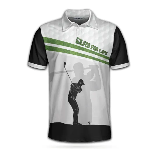 Golfer For Life Golf Polo Shirt, Golf Swing Shirt For Male Golfers, Best Golf Shirt For Hot Weather