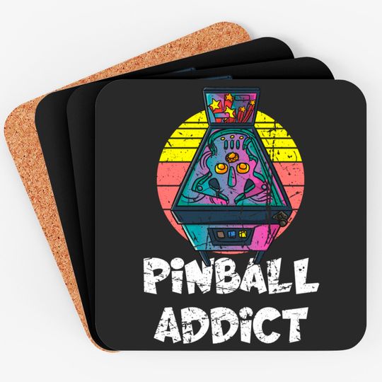 Retro Vintage Arcade Gift - Men or Women Pinball Pullover Coasters