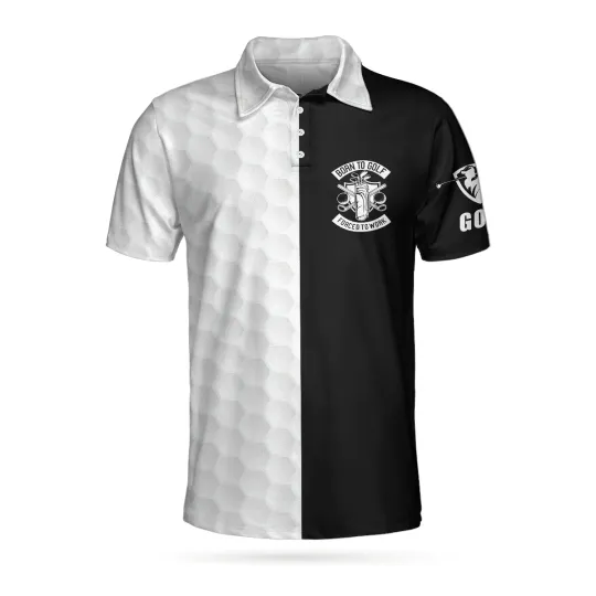Black & White Are You Looking At My Putt Golf Polo Shirt, Black And Golf Pattern Polo Shirt