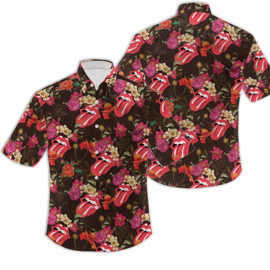 The Rolling Stones Button Up Shirts, Rolling Stones Hawaiian Shirts