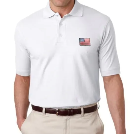 Men's Patriotic USA Flag Polo Shirt