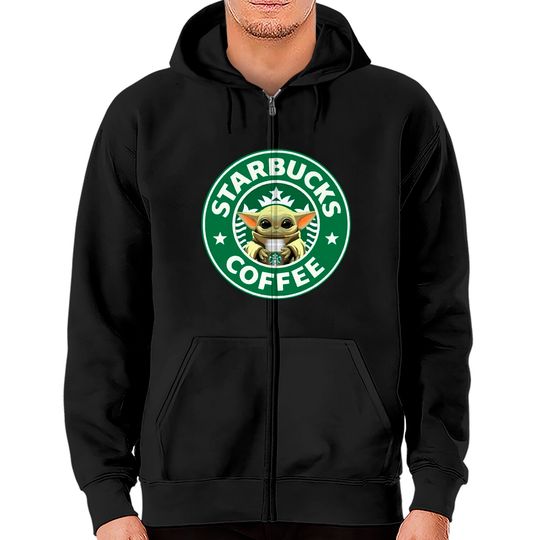 Baby Yoda Starbucks Zip Hoodies