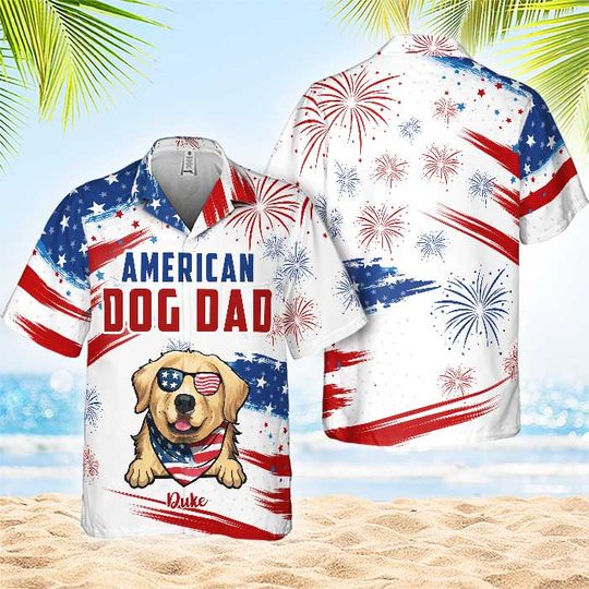 American Pet Dad  Hawaiian Shirt