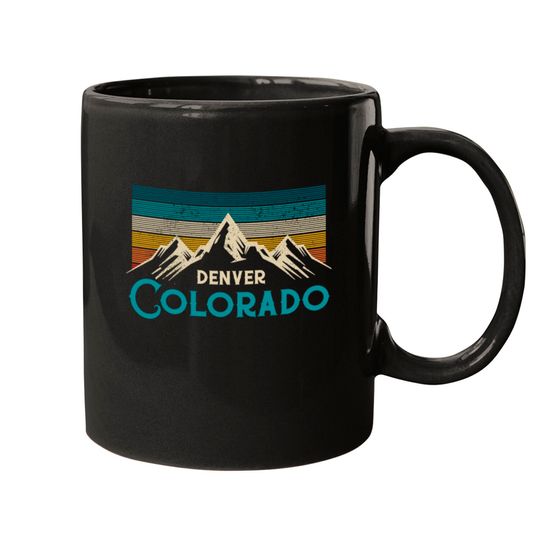 Denver Colorado Vintage Mountains Mugs