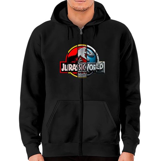 Jurassic World logo evolution. Birthday party gifts. ly licensed merch. Perfect present for mom mother dad father friend him or her - Jurassic Park - Zip Hoodies