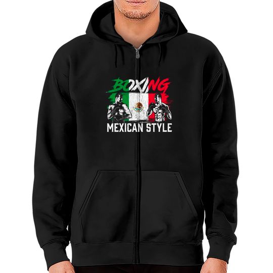 Mexican Boxing Sports Fight Coach Boxer Fighter Zip Hoodies
