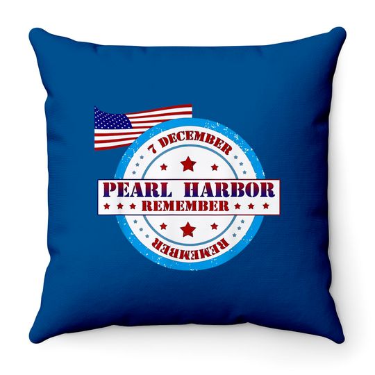 Pearl Harbor Remembrance Day Logo Throw Pillows