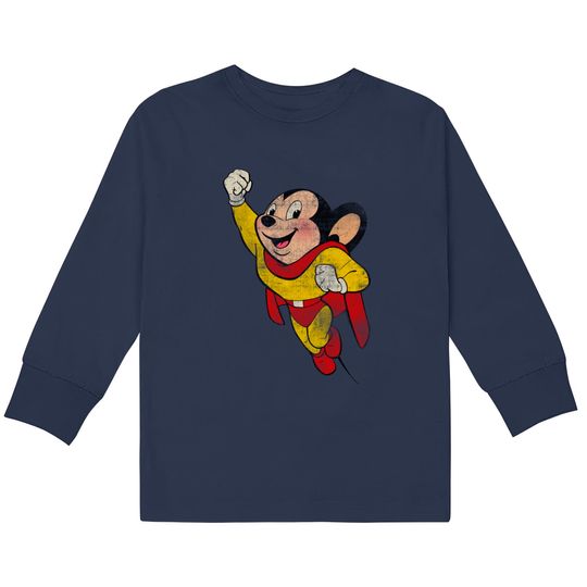 MIGHTY MOUSE - Vintage - Robzilla -  Kids Long Sleeve T-Shirts