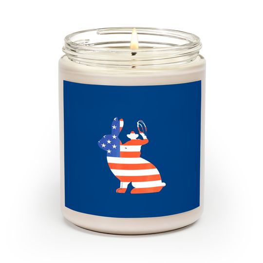 American Flag Cowboy Riding Bull Jack Rabbit Scented Candles