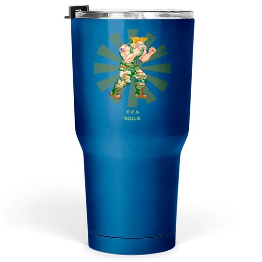 Guile Street Fighter Retro Japanese - Street Fighter - Tumblers 30 oz