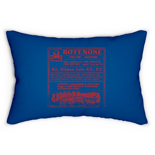 Rotenone Label, distressed - The Creature From The Black Lagoon - Lumbar Pillows