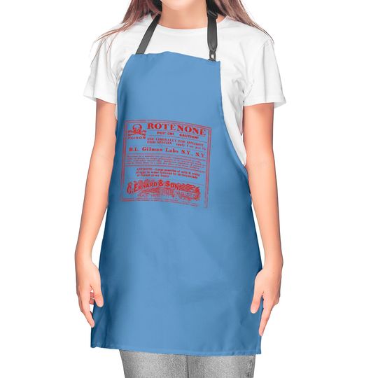 Rotenone Label, distressed - The Creature From The Black Lagoon - Kitchen Aprons
